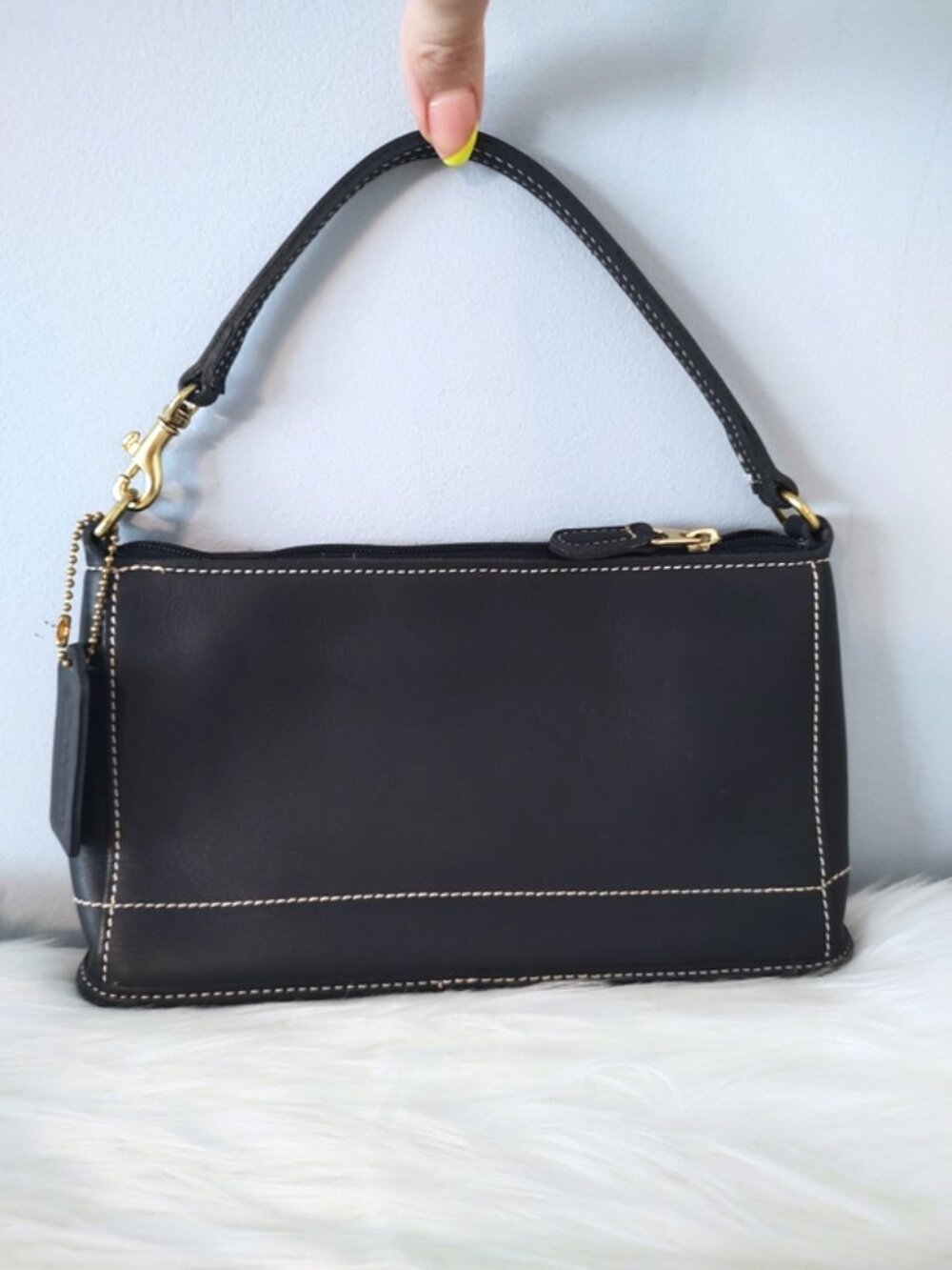 Coach vintage Y2K Bleecker leather baguette demi shoulder bag #9311 EUC